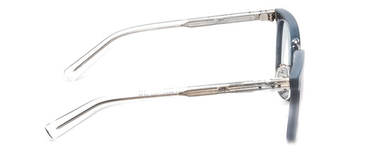 Side View of Prive Revaux Alchemist Designer Single Vision Prescription Rx Eyeglasses in Teal Stone Blue/Clear Crystal Unisex Square Full Rim Acetate 50 mm