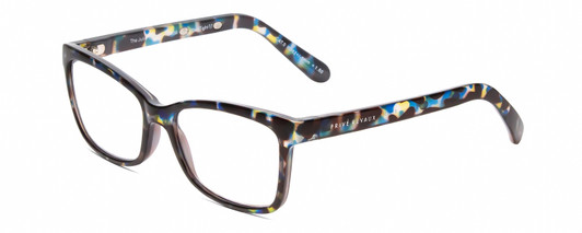 Profile View of Prive Revaux Julie Designer Blue Light Blocking Eyeglasses in Sapphire Blue Yellow Tortoise  Ladies Cateye Full Rim Acetate 50 mm