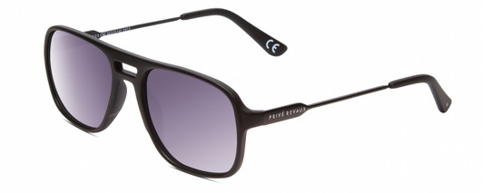 Profile View of Prive Revaux 3.0.5 Unisex Aviator Sunglasses Black/Gunmetal/Polarize Purple 56mm