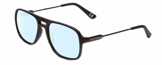 Profile View of Prive Revaux 3.0.5 Designer Blue Light Blocking Eyeglasses in Matte Caviar Black/Gunmetal Unisex Aviator Full Rim Acetate 56 mm