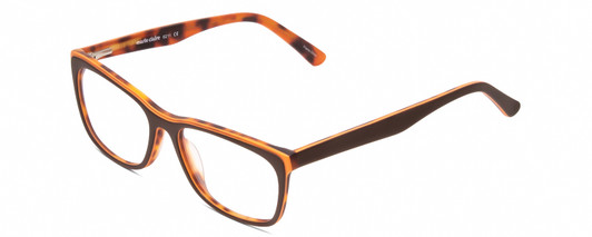 Profile View of Marie Claire MC6211 Designer Single Vision Prescription Rx Eyeglasses in Matte Brown Orange Autumn Tortoise Ladies Panthos Full Rim Acetate 53 mm