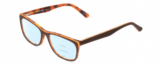 Profile View of Marie Claire MC6211 Designer Progressive Lens Blue Light Blocking Eyeglasses in Matte Brown Orange Autumn Tortoise Ladies Panthos Full Rim Acetate 53 mm