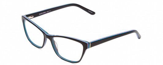 Profile View of Marie Claire MC6223 Womens Cateye Designer Reading Glasses Black Blue Pink 54 mm