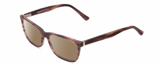 Profile View of Esquire EQ1558 Designer Polarized Sunglasses with Custom Cut Amber Brown Lenses in Matte Tortoise Havana Brown Mens Cat Eye Full Rim Acetate 54 mm