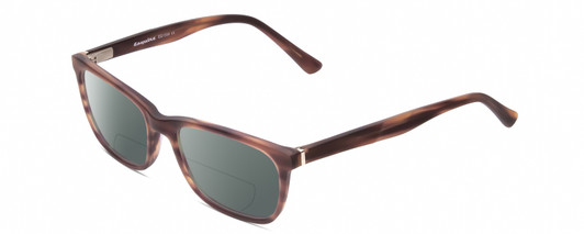 Profile View of Esquire EQ1558 Designer Polarized Reading Sunglasses with Custom Cut Powered Smoke Grey Lenses in Matte Tortoise Havana Brown Mens Cat Eye Full Rim Acetate 54 mm