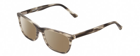 Profile View of Esquire EQ1558 Designer Polarized Sunglasses with Custom Cut Amber Brown Lenses in Matte Grey Marble Unisex Square Full Rim Acetate 54 mm