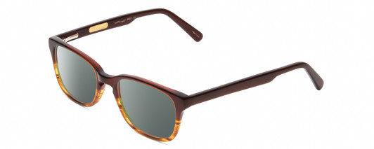 Profile View of Ernest Hemingway H4657 Designer Polarized Sunglasses with Custom Cut Smoke Grey Lenses in Tortoise Havana Brown Gold Unisex Rectangular Full Rim Acetate 49 mm