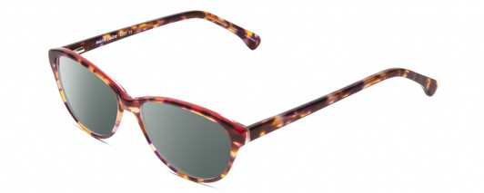 Profile View of Marie Claire MC6201 Designer Polarized Sunglasses with Custom Cut Smoke Grey Lenses in Tortoise Havana Red Ladies Cat Eye Full Rim Acetate 53 mm