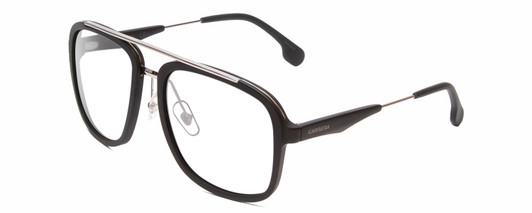 Profile View of Carrera 133-S Designer Reading Eye Glasses in Matte Black Ruthenium Silver Unisex Pilot Full Rim Acetate 57 mm