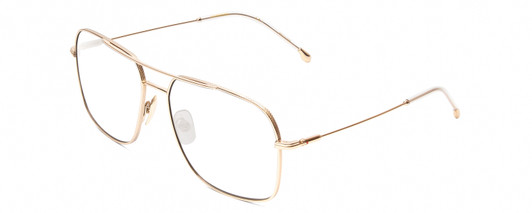 Profile View of Carrera 247-S Designer Reading Eye Glasses in Gold Satin Unisex Pilot Full Rim Titanium 58 mm