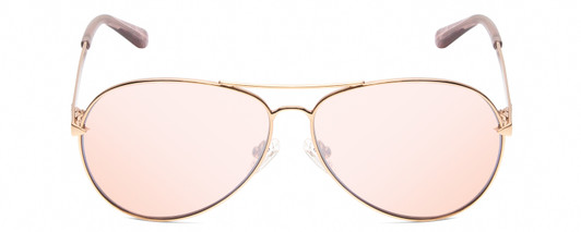 Front View of Guess GU7615 Womens Aviator Designer Sunglasses Rose Gold/Blush Pink Mirror 56mm