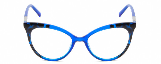 Front View of Guess GU3031 Unisex Cat Eye Full Rim Designer Reading Glasses Crystal Blue 52 mm