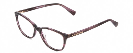 Profile View of Kenneth Cole KC0308 Designer Progressive Lens Blue Light Blocking Eyeglasses in Violet Purple Ladies Oval Full Rim Acetate 52 mm