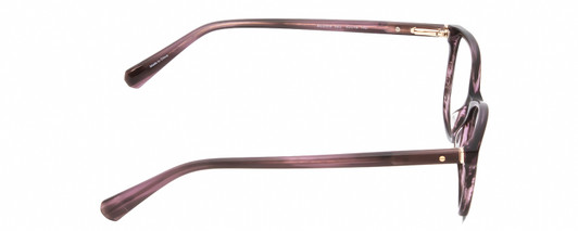 Side View of Kenneth Cole KC0308 Designer Progressive Lens Blue Light Blocking Eyeglasses in Violet Purple Ladies Oval Full Rim Acetate 52 mm