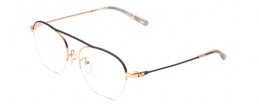 Profile View of Michael Kors MK4070-1108 Designer Single Vision Prescription Rx Eyeglasses in Shiny Rose Gold Unisex Round Semi-Rimless Metal 51 mm