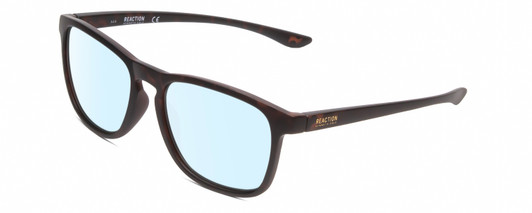 Profile View of Kenneth Cole Reaction KC2834 Designer Blue Light Blocking Eyeglasses in Matte Black Burgundy Tortoise Unisex Square Full Rim Acetate 56 mm