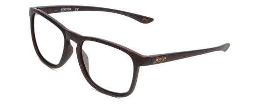 Profile View of Kenneth Cole Reaction KC2834 Designer Blue Light Blocking Eyeglasses in Matte Black Burgundy Tortoise Unisex Square Full Rim Acetate 56 mm