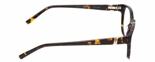 Side View of Jones New York J755 Unisex Oval Reading Glasses Tortoise Havana Brown Gold 52 mm