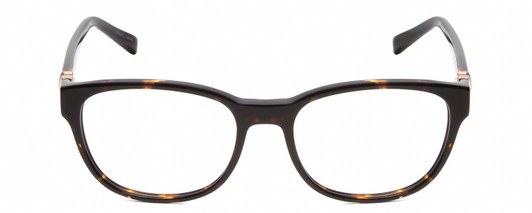 Front View of Jones New York J755 Unisex Oval Reading Glasses Tortoise Havana Brown Gold 52 mm