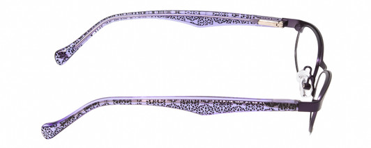 Side View of Lucky Brand Tickle Womens Designer Reading Glasses in Satin Black Blue Leaf 49mm