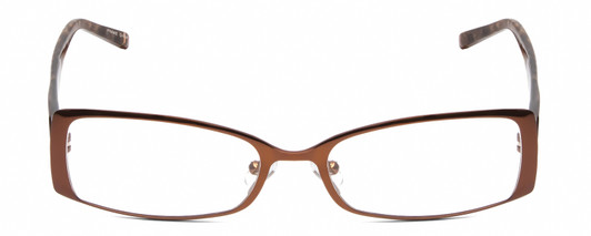 Front View of Jones New York J443 Womens Rectangle Designer Reading Glasses in Brown Leaf 54mm