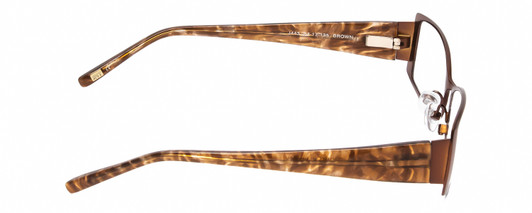 Side View of Jones New York J443 Womens Rectangle Designer Reading Glasses in Brown Leaf 54mm