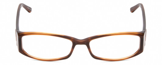 Front View of Jones New York J733 Unisex Designer Reading Glasses in Tortoise Havana Gold 53mm
