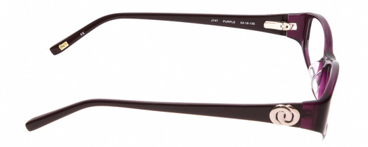 Side View of Jones New York J747 Womens Reading Glasses in Purple Marble Crystal Silver 53 mm