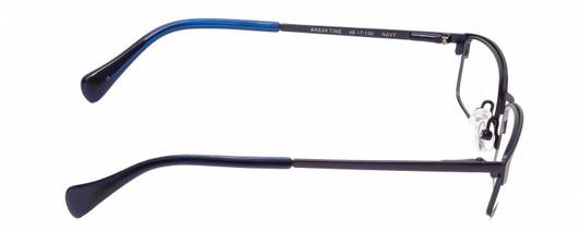 Side View of Lucky Brand Break Time Womens Reading Glasses Navy Blue Brown Gold Tortoise 48mm