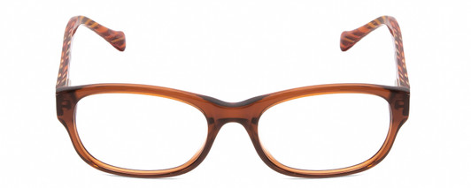 Front View of Lucky Brand Busy Bee Womens Cateye Reading Glasses in Brown Crystal Caramel 49mm