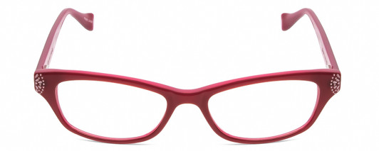 Front View of Lucky Brand Swirl Unisex Cateye Designer Reading Glasses Red Layer Crystal 53 mm