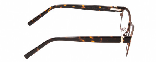Side View of Jones New York J143 Womens Designer Reading Glasses in Satin Brown Tortoise 47mm