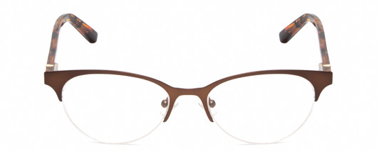 Front View of Jones New York J145 Cateye Reading Glasses in Brown Orange Crystal Tortoise 48mm