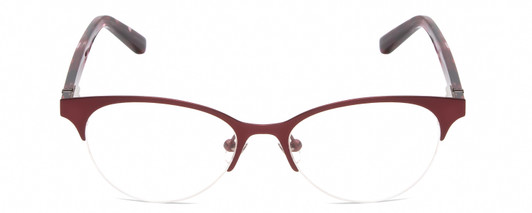 Front View of Jones New York J145 Cateye Reading Glasses in Burgundy Red Crystal Tortoise 48mm