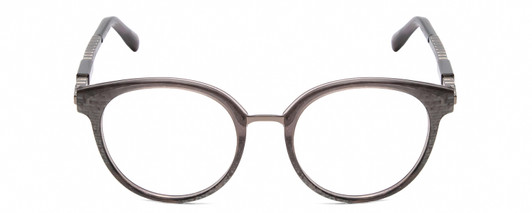 Front View of Chopard VCH239 Designer Reading Eye Glasses with Custom Cut Powered Lenses in Grey Crystal Mosaic/Sparkles/Black Gunmetal Ladies Round Full Rim Acetate 50 mm