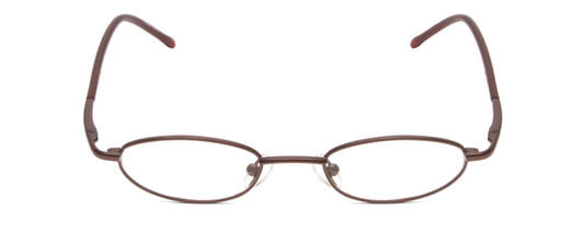 Front View of Metal Flex KIDS 1003 Girls Oval Designer Reading Glasses in Metallic Brown 42 mm