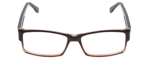 Front View of Soho 1001 Women Rectangle Designer Reading Glasses Shiny Black/Grey Crystal 55mm