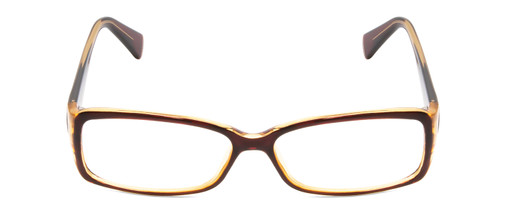 Front View of Soho 96 Unisex Rectangle Designer Reading Glasses Dark Brown/Amber Crystal 55 mm