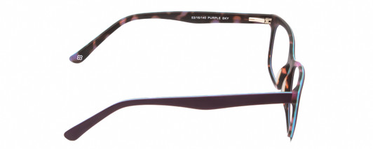 Side View of Marie Claire MC6211 Womens Reading Glasses in Plum Purple Sky Blue Tortoise 53mm