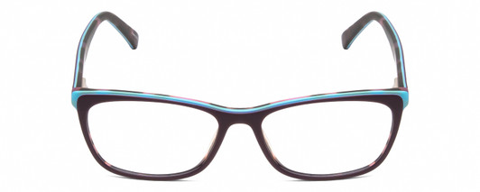 Front View of Marie Claire MC6211 Womens Reading Glasses in Plum Purple Sky Blue Tortoise 53mm