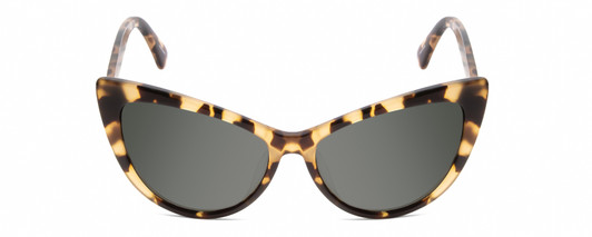 Front View of Kate Spade KARINA Women Cat Eye Sunglass Beige Tortoise Havana Crystal/Grey 56mm