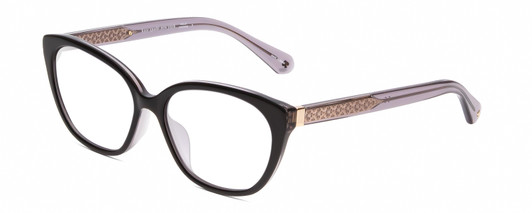 Profile View of Kate Spade PHILIPPA Designer Reading Eye Glasses in Gloss Black Grey Crystal Floral Ladies Cat Eye Full Rim Acetate 54 mm
