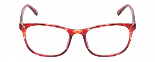 Front View of Calabria Prive Shawn Designer Reading Eye Glasses with Custom Cut Powered Lenses in Crystal Cherry Red Tortoise Havana Ladies Panthos Full Rim Acetate 56 mm