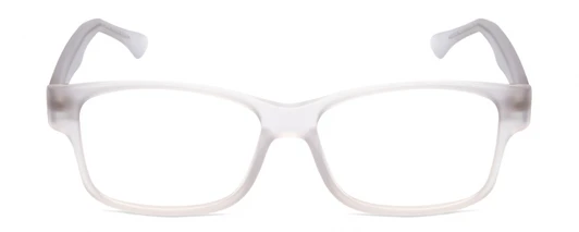 Front View of Big & Wide 1 Mens Square Full Rim Designer Reading Glasses in Crystal Clear 60mm