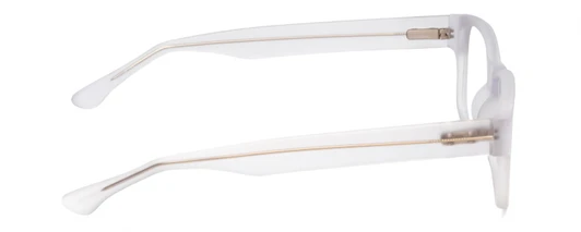 Side View of Big & Wide 1 Mens Square Full Rim Designer Reading Glasses in Crystal Clear 60mm