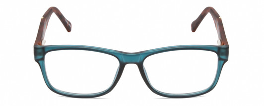 Front View of Gotham Premium Flex 29 Designer Progressive Lens Prescription Rx Eyeglasses in Matte Blue Unisex Square Full Rim Acetate 53 mm