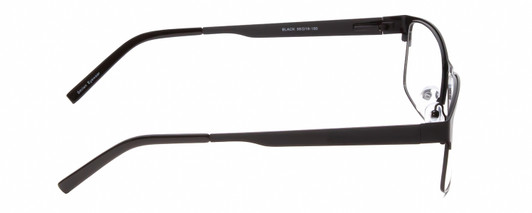 Side View of Gotham Premium Stainless Steel 12 Designer Blue Light Blocking Eyeglasses in Gunmetal Silver Unisex Rectangular Semi-Rimless Metal 58 mm