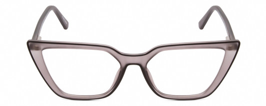 Front View of Gotham Flex 84 Designer Single Vision Prescription Rx Eyeglasses in Smoke Grey Matte Black Ladies Triangular Full Rim Acetate 49 mm