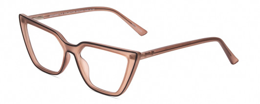 Profile View of Gotham Flex 84 Women's Triangular Reading Glasses in Smoke Tan Brown Black 49 mm