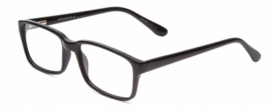 Profile View of Gotham Premium Flex 42 Designer Progressive Lens Blue Light Blocking Eyeglasses in Gloss Black Mens Square Full Rim Acetate 56 mm